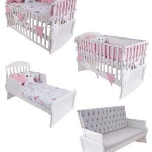 Cuna Micheline 4 en 1 Color Blanco Nórdico
